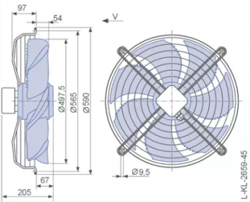 Ventilator axial de aspiratie Ziehl FN 050-6EK.4F.V7P3